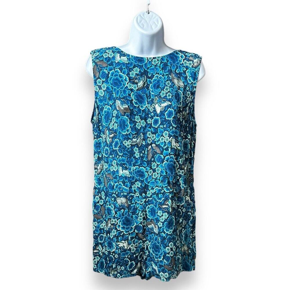 Floral Sleeveless Romper with V-Back